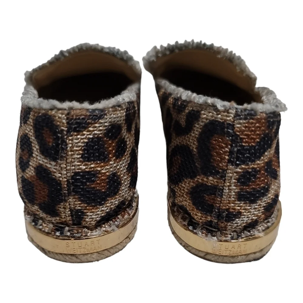 Stuart Weitzman Biarritz Espadrille Loafer Jaguar Animal Print 5.5 Women's